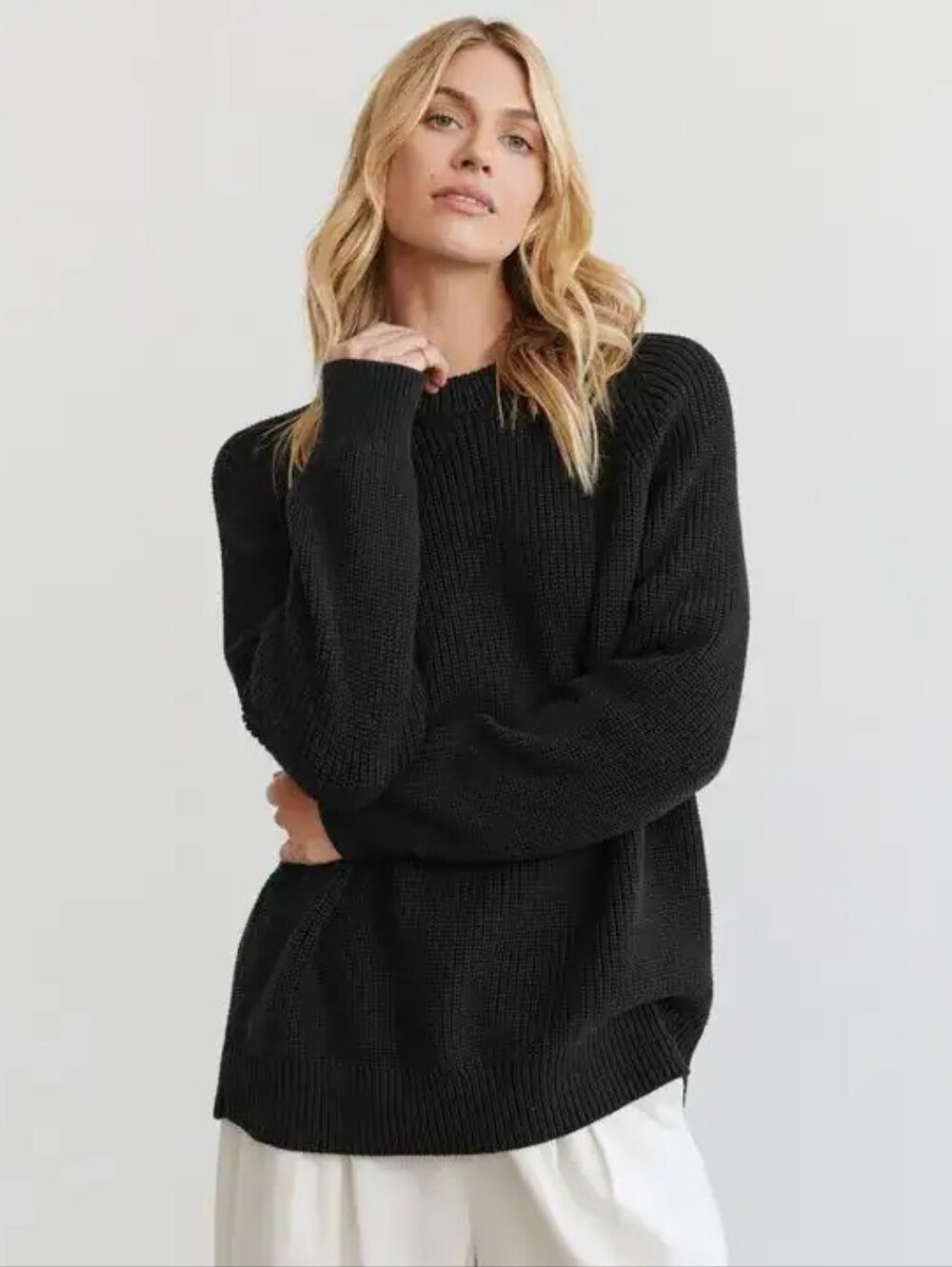 Jenni Kayne Oversized Cotton Fisherman Sweater - XXS - Picture 3 of 10